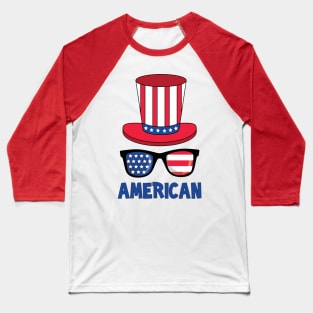 American 4th of July cliparts illustration Baseball T-Shirt